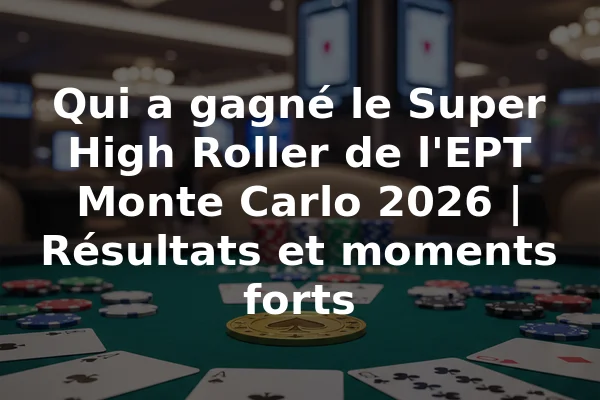 Qui a gagné le Super High Roller de l'EPT Monte Carlo 2026 | Résultats et moments forts