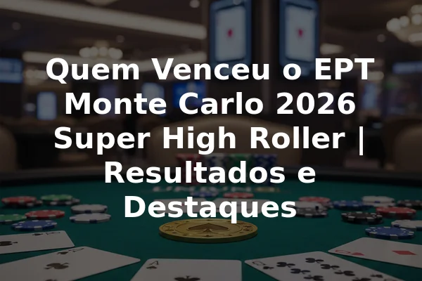 Quem Venceu o EPT Monte Carlo 2026 Super High Roller | Resultados e Destaques