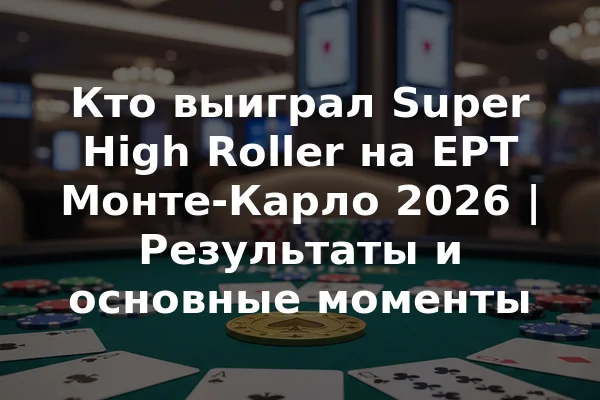 Кто выиграл Super High Roller на EPT Монте-Карло 2026 | Результаты и основные моменты