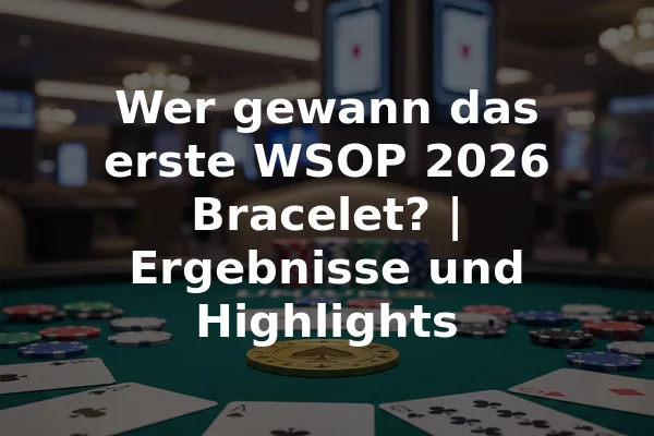 Wer gewann das erste WSOP 2026 Bracelet? | Ergebnisse und Highlights