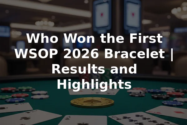 Who Won the First WSOP 2026 Bracelet | Results and Highlights