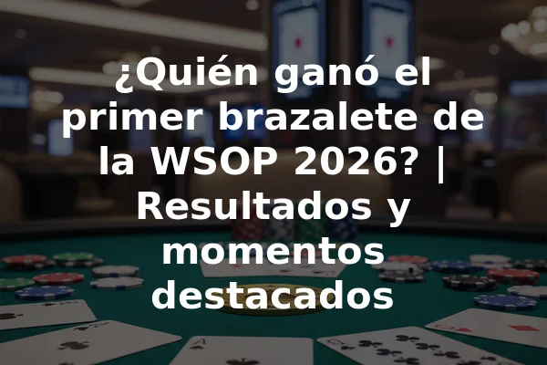 ¿Quién ganó el primer brazalete de la WSOP 2026? | Resultados y momentos destacados