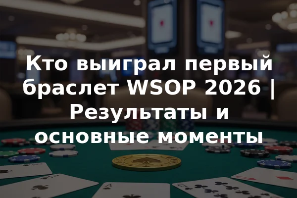 Кто выиграл первый браслет WSOP 2026 | Результаты и основные моменты