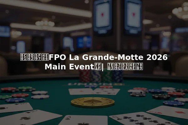 谁赢得了FPO La Grande-Motte 2026 Main Event？| 结果及亮点