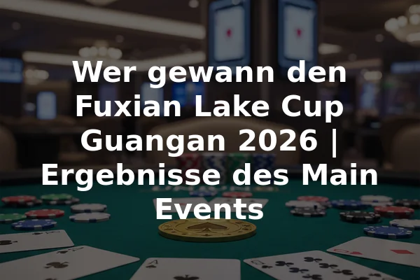 Wer gewann den Fuxian Lake Cup Guangan 2026 | Ergebnisse des Main Events