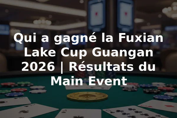 Qui a gagné la Fuxian Lake Cup Guangan 2026 | Résultats du Main Event