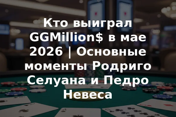 Кто выиграл GGMillion$ в мае 2026 | Основные моменты Родриго Селуана и Педро Невеса