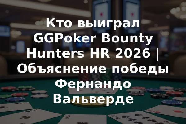 Кто выиграл GGPoker Bounty Hunters HR 2026 | Объяснение победы Фернандо Вальверде