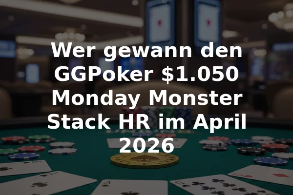 Wer gewann den GGPoker $1.050 Monday Monster Stack HR im April 2026