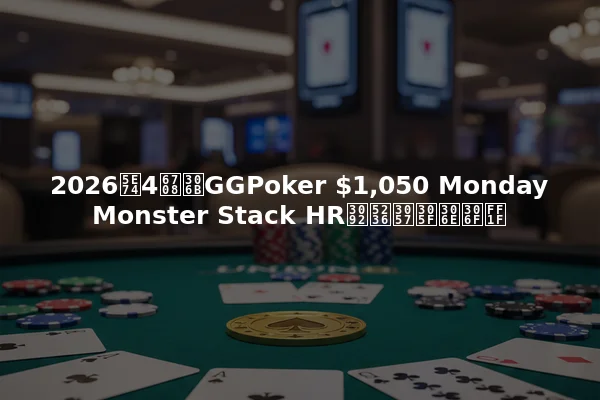 2026年4月にGGPoker $1,050 Monday Monster Stack HRを制したのは？