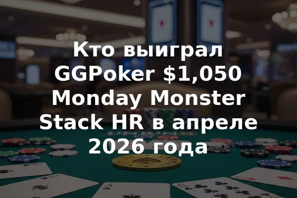 Кто выиграл GGPoker $1,050 Monday Monster Stack HR в апреле 2026 года