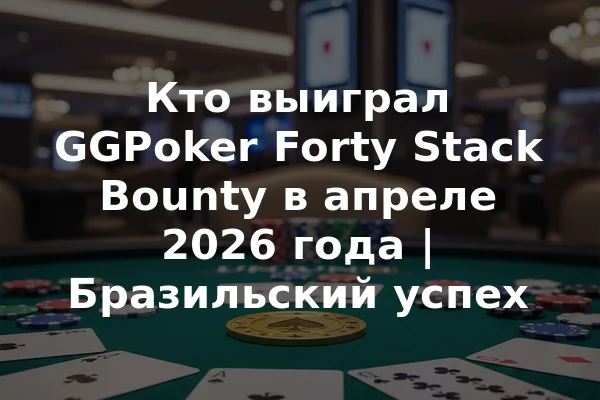 Кто выиграл GGPoker Forty Stack Bounty в апреле 2026 года | Бразильский успех