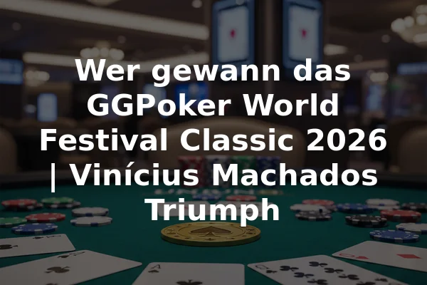 Wer gewann das GGPoker World Festival Classic 2026 | Vinícius Machados Triumph