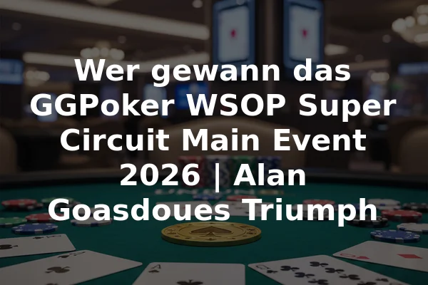 Wer gewann das GGPoker WSOP Super Circuit Main Event 2026 | Alan Goasdoues Triumph