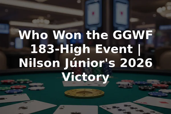 Who Won the GGWF 183-High Event | Nilson Júnior's 2026 Victory
