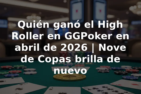 Quién ganó el High Roller en GGPoker en abril de 2026 | Nove de Copas brilla de nuevo