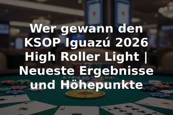 Wer gewann den KSOP Iguazú 2026 High Roller Light | Neueste Ergebnisse und Höhepunkte