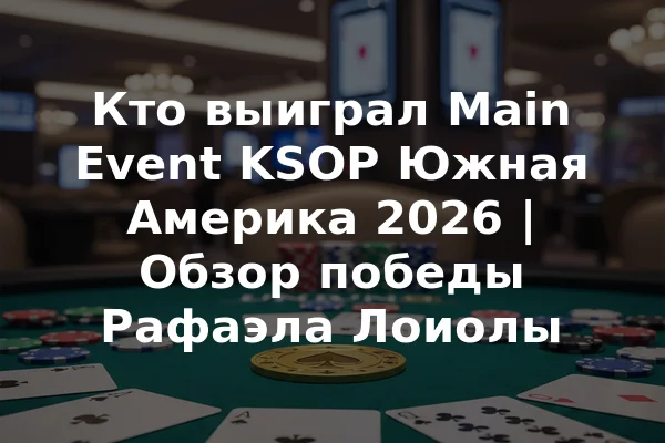 Кто выиграл Main Event KSOP Южная Америка 2026 | Обзор победы Рафаэла Лоиолы