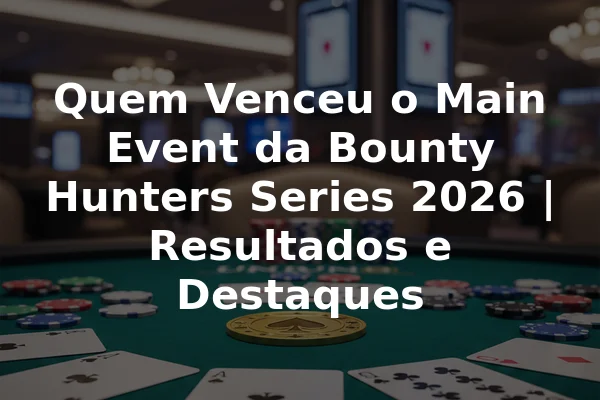 Quem Venceu o Main Event da Bounty Hunters Series 2026 | Resultados e Destaques
