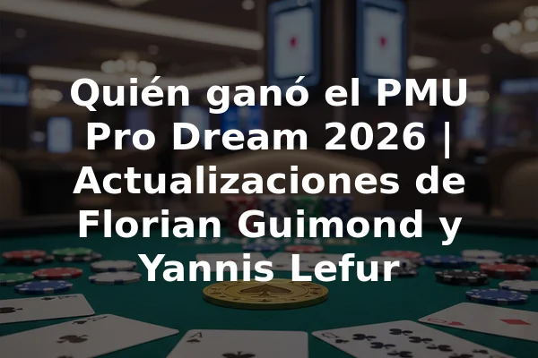 Quién ganó el PMU Pro Dream 2026 | Actualizaciones de Florian Guimond y Yannis Lefur