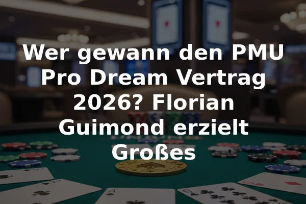 Wer gewann den PMU Pro Dream Vertrag 2026? Florian Guimond erzielt Großes