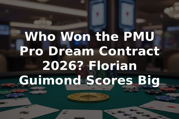 Who Won the PMU Pro Dream Contract 2026? Florian Guimond Scores Big