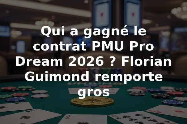 Qui a gagné le contrat PMU Pro Dream 2026 ? Florian Guimond remporte gros