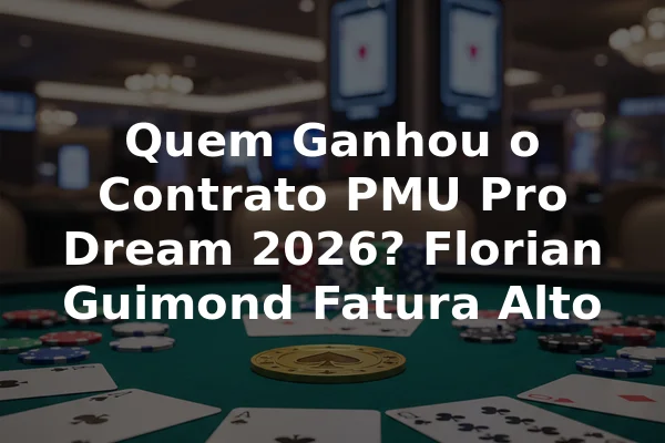 Quem Ganhou o Contrato PMU Pro Dream 2026? Florian Guimond Fatura Alto