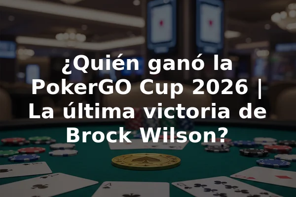 ¿Quién ganó la PokerGO Cup 2026 | La última victoria de Brock Wilson?