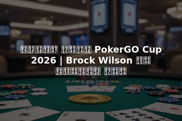 किसने जीता PokerGO Cup 2026 | Brock Wilson की नवीनतम जीत