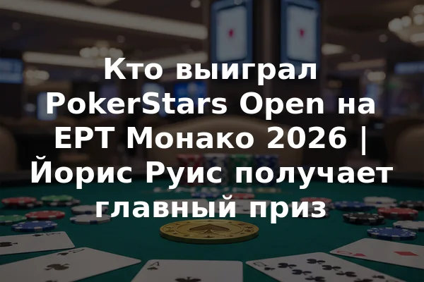 Кто выиграл PokerStars Open на EPT Монако 2026 | Йорис Руис получает главный приз