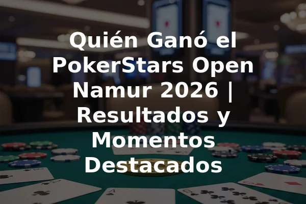 Quién Ganó el PokerStars Open Namur 2026 | Resultados y Momentos Destacados
