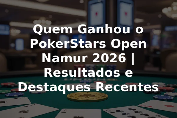 Quem Ganhou o PokerStars Open Namur 2026 | Resultados e Destaques Recentes