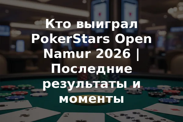 Кто выиграл PokerStars Open Namur 2026 | Последние результаты и моменты