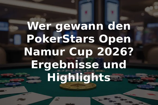 Wer gewann den PokerStars Open Namur Cup 2026? Ergebnisse und Highlights