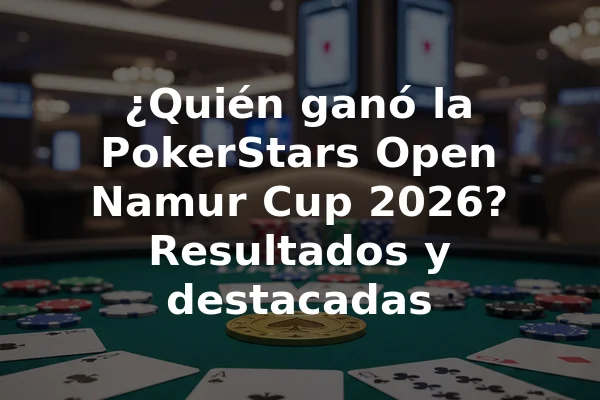 ¿Quién ganó la PokerStars Open Namur Cup 2026? Resultados y destacadas