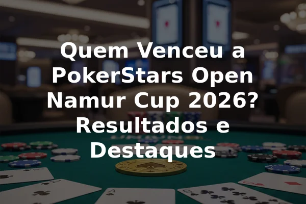 Quem Venceu a PokerStars Open Namur Cup 2026? Resultados e Destaques