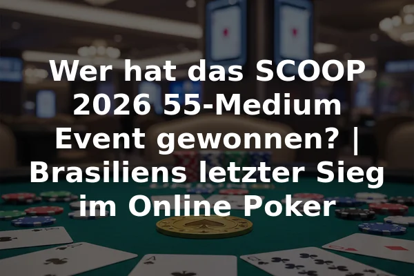 Wer hat das SCOOP 2026 55-Medium Event gewonnen? | Brasiliens letzter Sieg im Online Poker