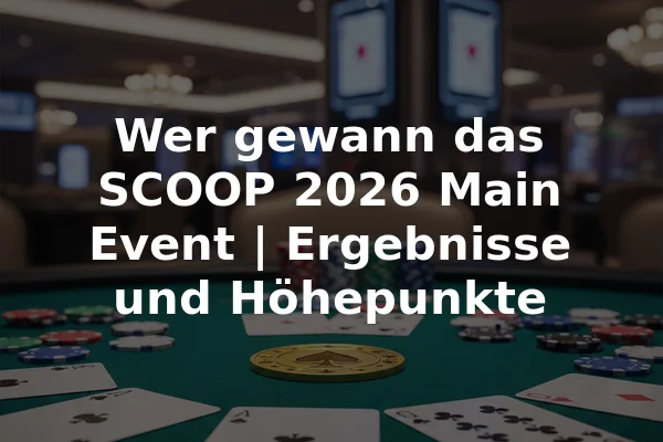Wer gewann das SCOOP 2026 Main Event | Ergebnisse und Höhepunkte