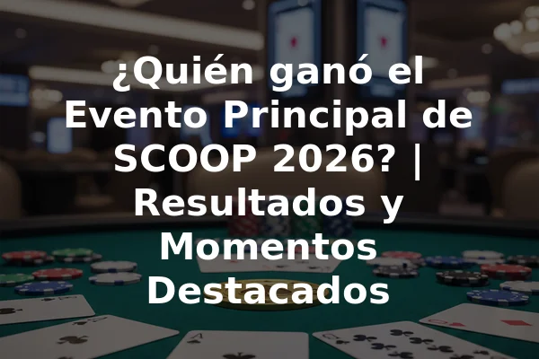 ¿Quién ganó el Evento Principal de SCOOP 2026? | Resultados y Momentos Destacados