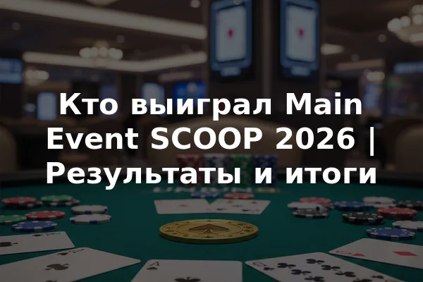 Кто выиграл Main Event SCOOP 2026 | Результаты и итоги