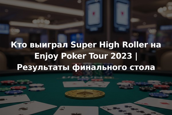 Кто выиграл Super High Roller на Enjoy Poker Tour 2023 | Результаты финального стола