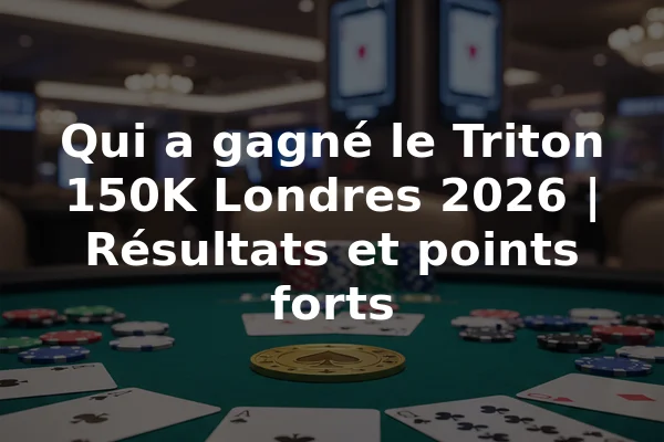 Qui a gagné le Triton 150K Londres 2026 | Résultats et points forts