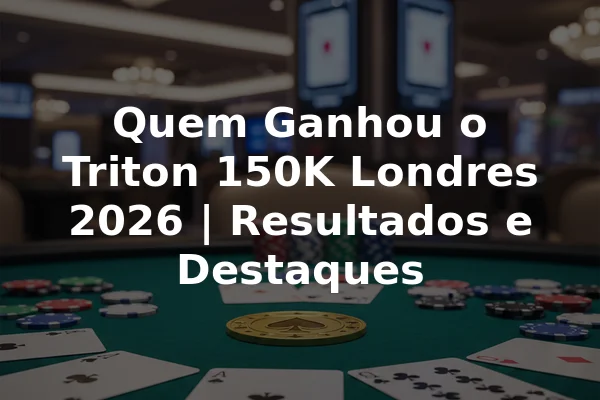 Quem Ganhou o Triton 150K Londres 2026 | Resultados e Destaques