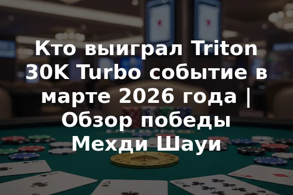 Кто выиграл Triton 30K Turbo событие в марте 2026 года | Обзор победы Мехди Шауи
