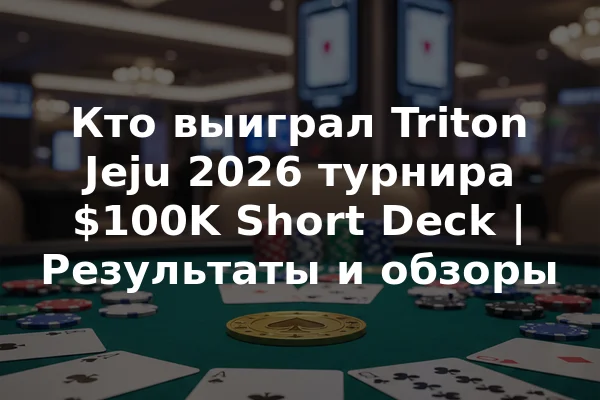 Кто выиграл Triton Jeju 2026 турнира $100K Short Deck | Результаты и обзоры