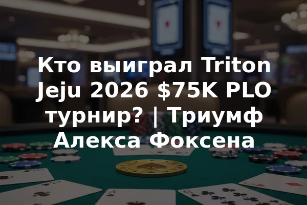 Кто выиграл Triton Jeju 2026 $75K PLO турнир? | Триумф Алекса Фоксена