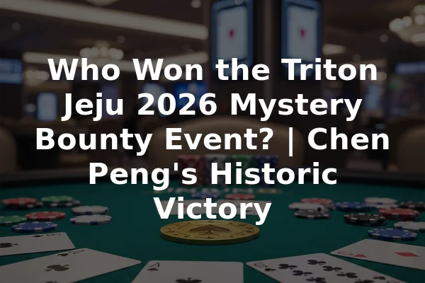 Who Won the Triton Jeju 2026 Mystery Bounty Event? | Chen Peng's Historic Victory