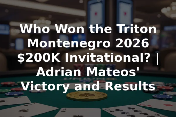 Who Won the Triton Montenegro 2026 $200K Invitational? | Adrian Mateos' Victory and Results