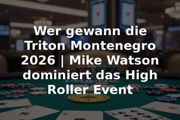 Wer gewann die Triton Montenegro 2026 | Mike Watson dominiert das High Roller Event